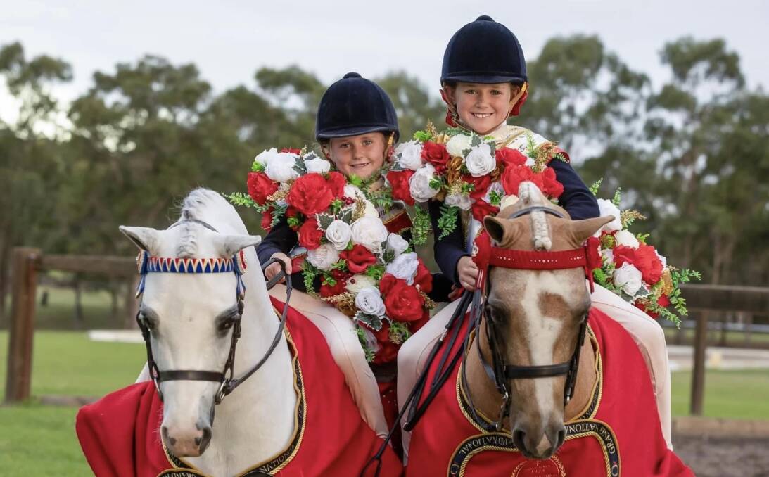 Lacey and Hallie Cowdroy after winning their age groups at Grand Nationals. Picture by Amy-Sue Alston
