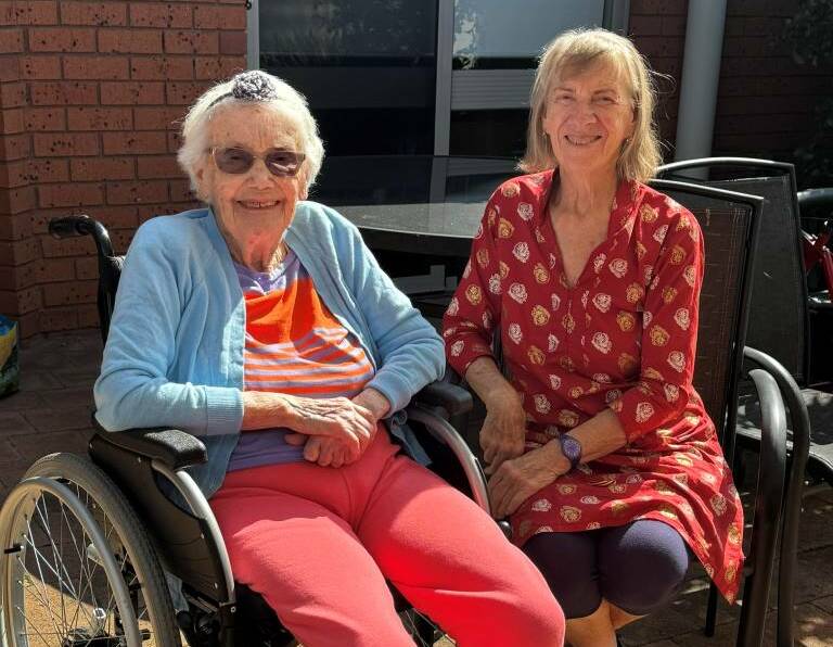 Norma Steele (nee Bodycote) who will turn 99 on August 31, and step-daughter Pam Steele. Picture supplied