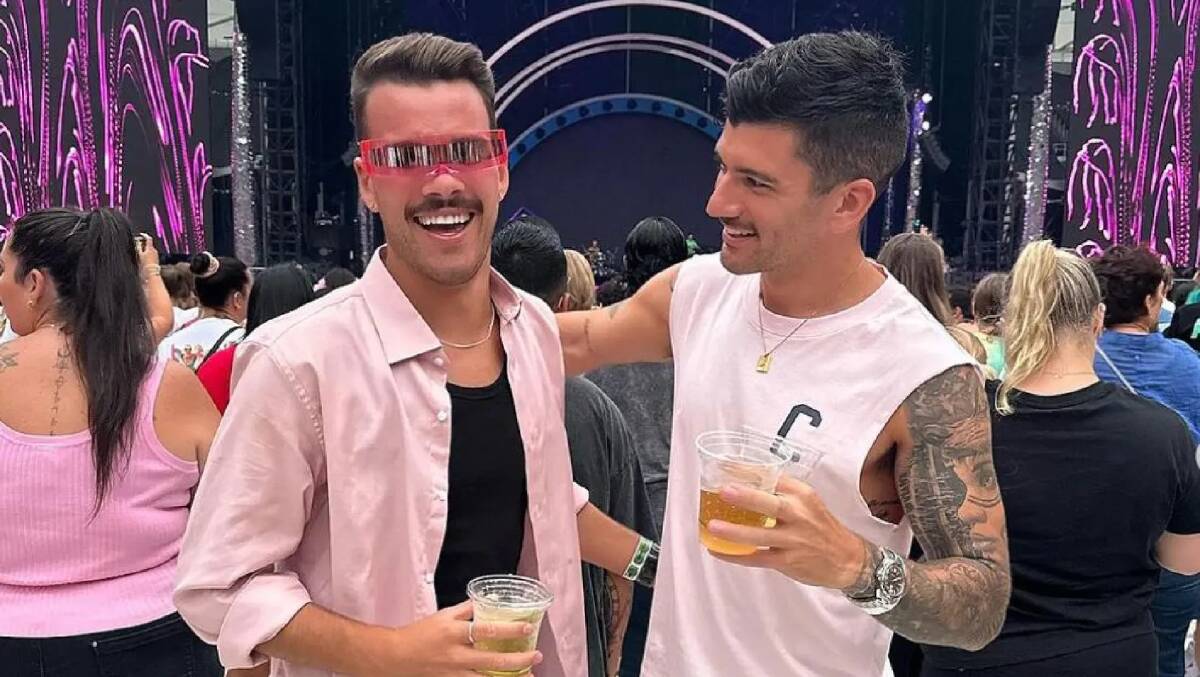 Jesse Baird (left) and Luke Davies at a Pink concert the day before they died. Picture: Instagram 