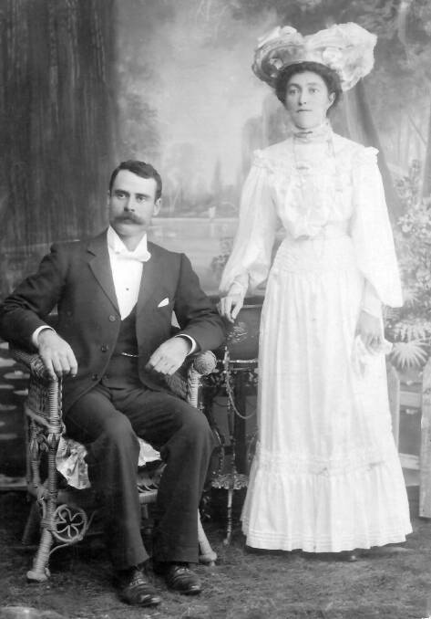 WEDDING DAY: Peter Ubrihien and his wife Ethel on their wedding day. Peter bought Corridgeree from Arthur Wren. Picture: Bega Pioneers' Museum