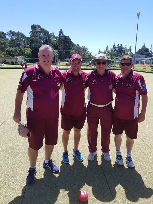VICTORS: John Chalker and his district fours winning Tathra teammates Deane Payne, Rob McCudden and Phil Burns.
