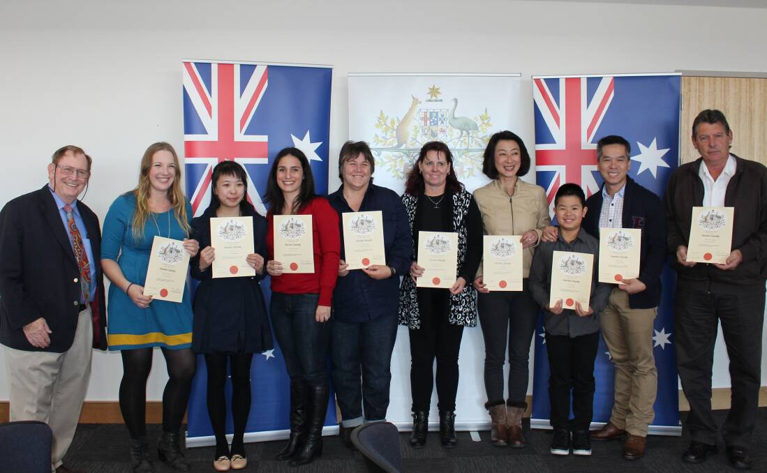 New Citizens Welcomed: Mayor Michael Britten welcomes the latest Bega Valley residents who have chosen to become Australian citizens. 