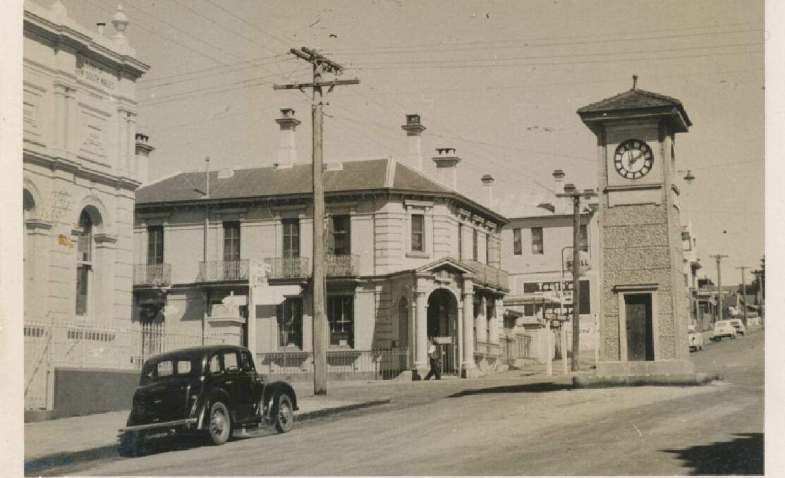 PIECE OF HISTORY: A historic photo of the Dr Evershed Memorial Clock Tower in Bega, which the local historical society is urging remains in place.