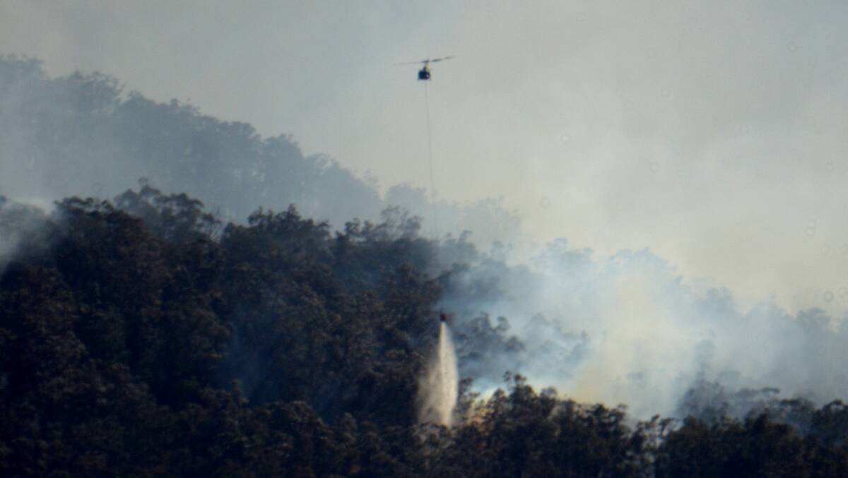 Water bombing on the Bemboka Bushfire. Picture: Michael Helmreich