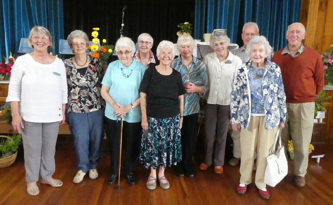LONGEVITY: Ten of the regulars at the Bemboka Garden Club, who between them have a combined 270 years of membership. Read more about the club in this website's Community section.