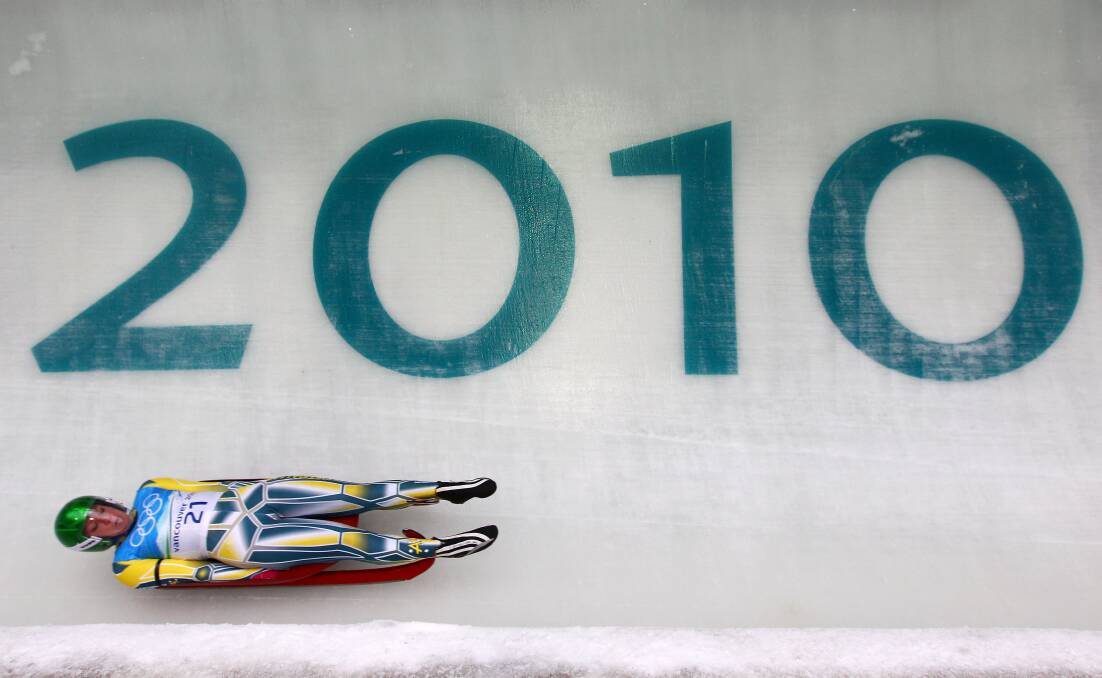 Hannah Campbell-Pegg of Australia competes during the Luge Women's Singles training on day 2 of the 2010 Winter Olympics at Whistler Sliding Centre. Picture: Getty Images