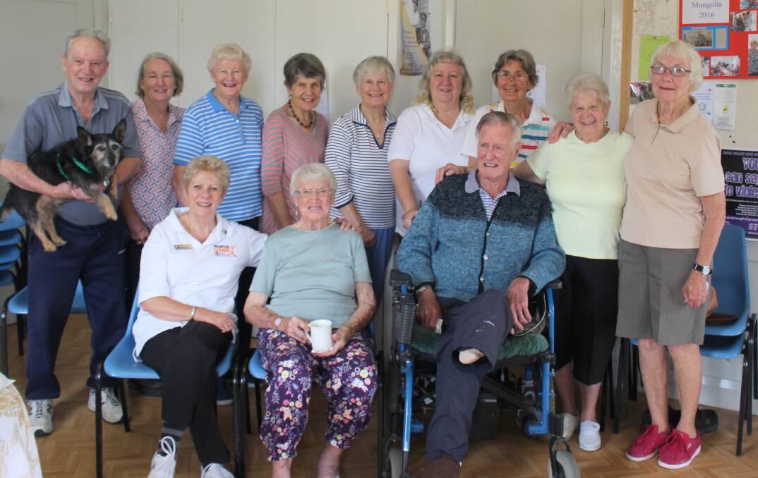 BIRTHDAY GIRL: Bermagui's Tai Chi for Arthritis class holds a celebration morning tea for Shirley Fogwell (seated, centre) who turned 90 this month. 
