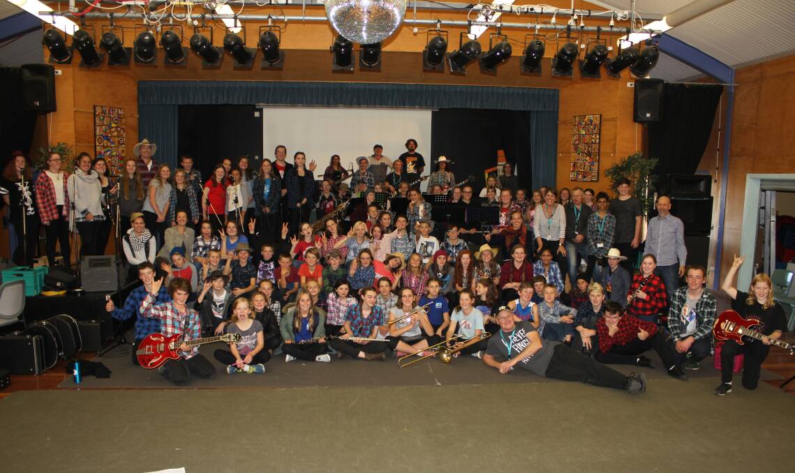 BAND CAMP: The crew at last week's Sapphire Coast Learning Community music camp and concert, held at Kianinny.