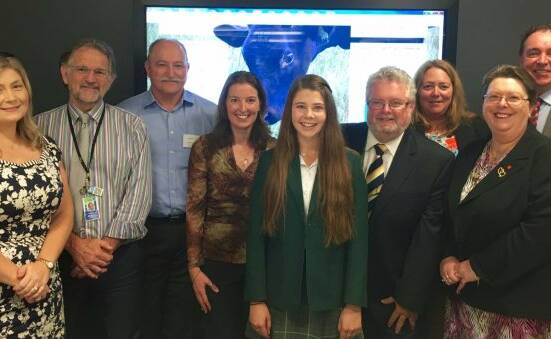 TOP STUDENT: Sapphire Coast Anglican College student Jade Moxey presents her award-winning science project to leading educators at the NSW Board of Studies.