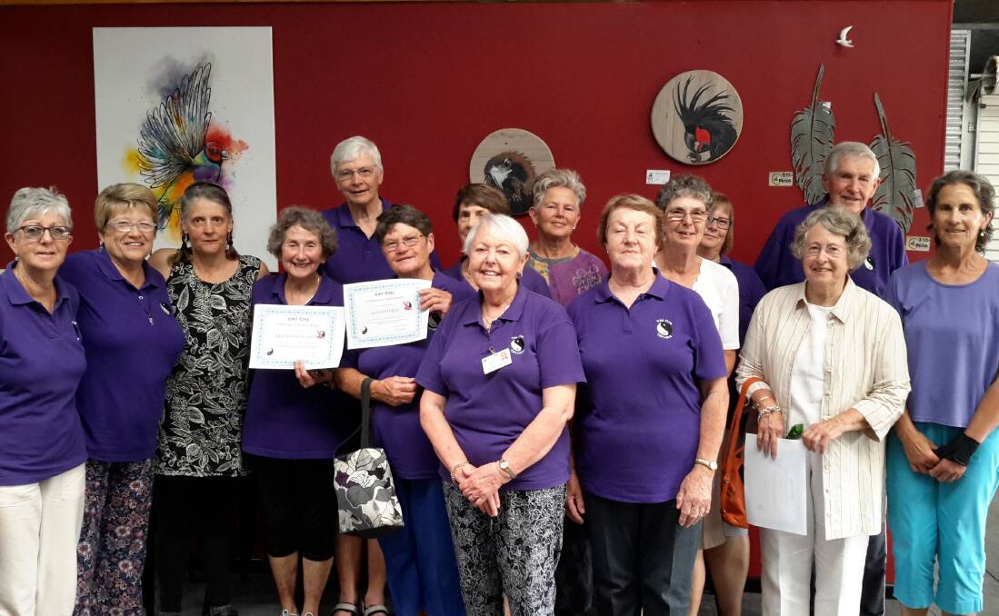 RELAXED GATHERING: Tathra Tai Chi members celebrate the group's ninth birthday with morning tea at The Perch in Tathra.