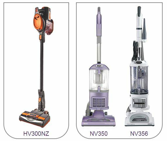 The three models of Shark vacuum cleaner affected by a product recall.