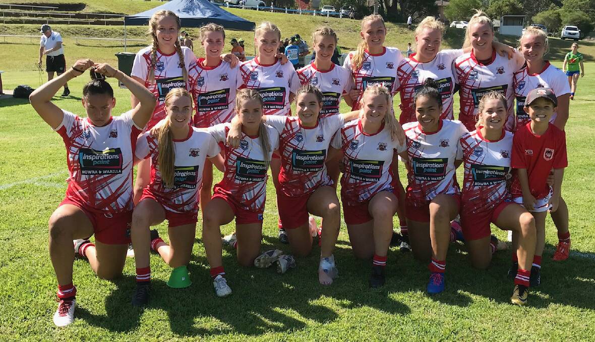 The Illawarra Steelers Tarsha Gale side after their win against Canberra at Mollymook. Photo: BRADLEY MOULDS