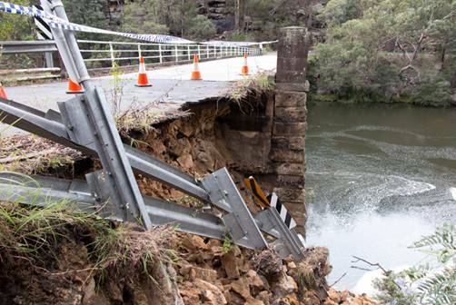 Broughton Pass bridge after the storm damaged it in June last year. It is on track to be re-opened to traffic next week.