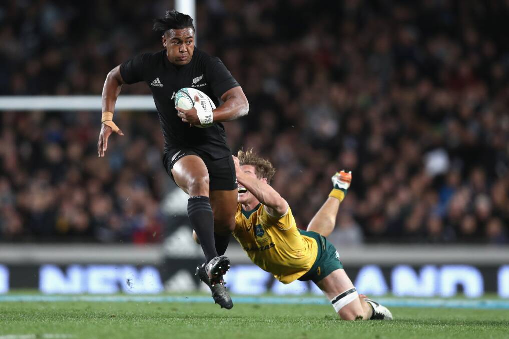 Action from the Australian Wallabies versus New Zealand All Blacks Bledisloe Cup Rugby Championship match on October 22 at Eden Park. Photos: Phil Walter, Fiona Goodall and Hannah Peters/Getty Images