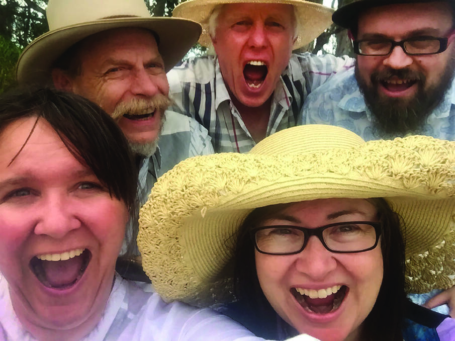 THE COUNTRY PUMPKINS: Scott James, Graham Scobie, Daniel Ostrosko, Mary Couper and Michelle Scobie have recorded their first children's album. Photo: supplied