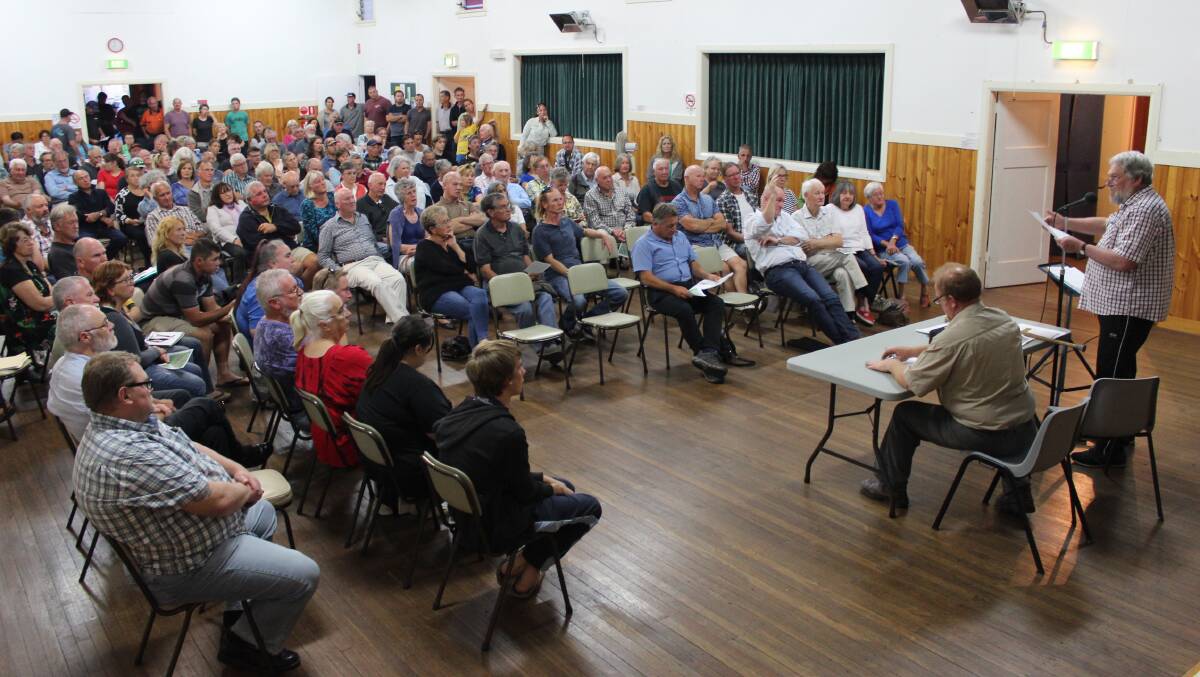 Bega Valley residents concerned about the proposed flight school have been holding meetings over the last few months, including this session on November 22, 2017.