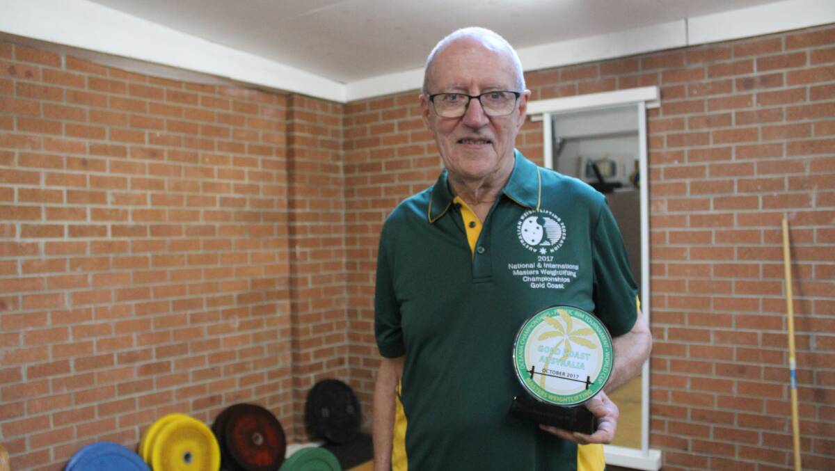 John Preston with his Gold Coast Weightlifting Masters award.