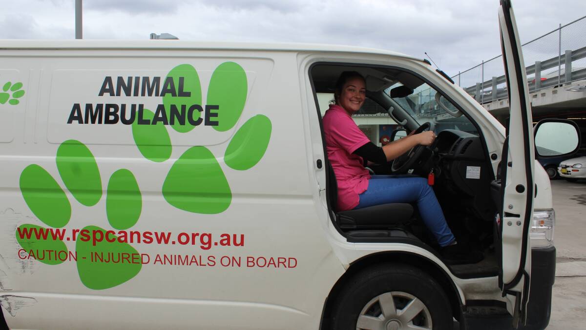 Courtney White drove a "totally packed" van of animal supplies to Bega on Wednesday.