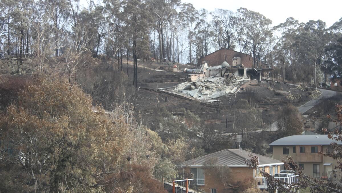 The aftermath of the bushfire that raged through Tathra. Photo: Alasdair McDonald