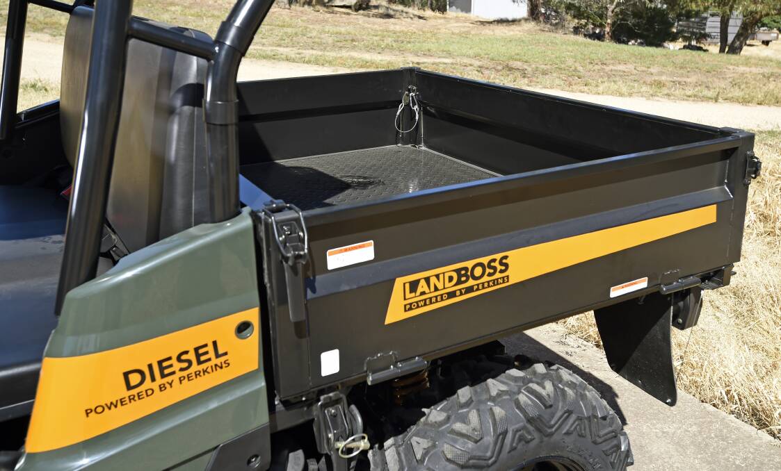 READY FOR WORK: All Landboss models come with a large steel tray for extra carrying capacity.