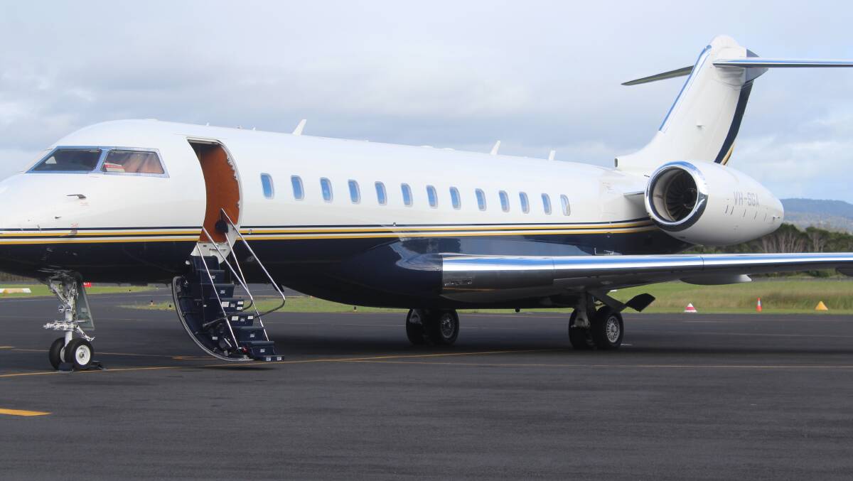 Morry Fraid's executive jet at Merimbula Airport.