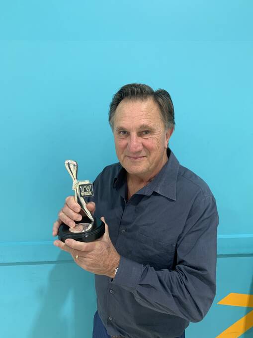 Frankie J Holden with his Logie for Most Outstanding Supporting Actor.