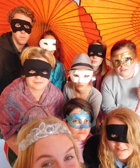IN DISGUISE: The cast in Shades Of Black are (back) Jordan Daniel, Tia Fereti, Saoirse Pixie, (middle) Roslyn Love-Myers, Lotty Ahrens, Georgia Raczkowski, (front) Indigo Walker, Ruby Newell and Charisma George. 