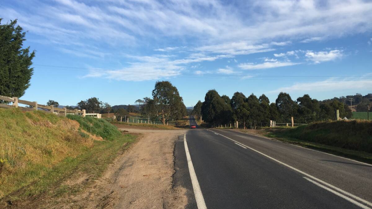 A photo taken near where the incident occurred on the Bermagui-Cobargo Road. 