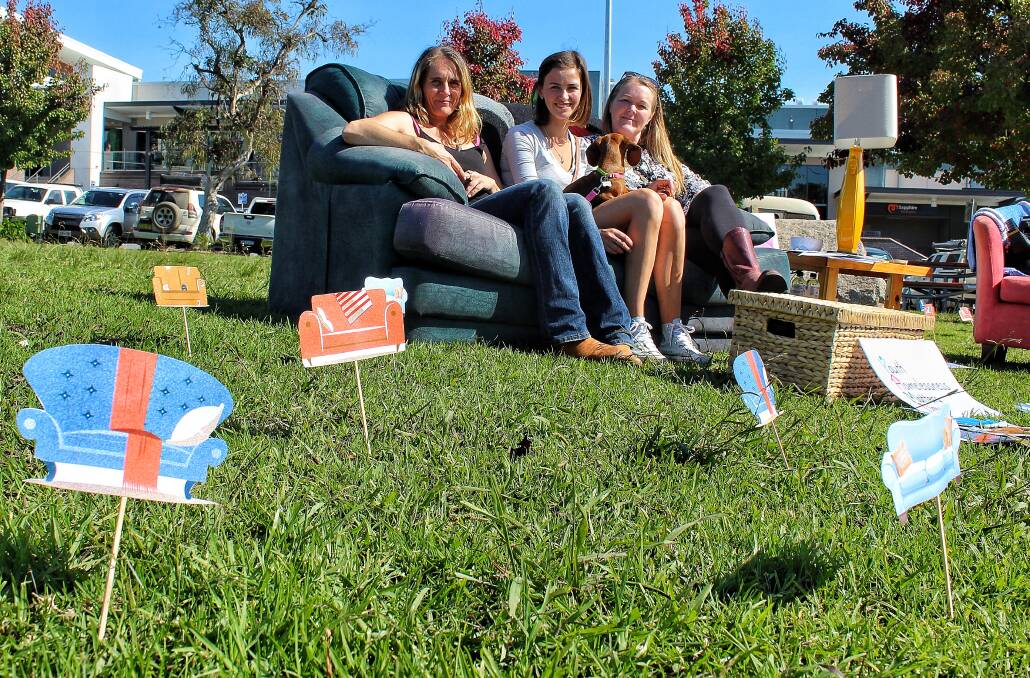 IMPORTANT ISSUE: Raising awareness of youth homelessness in Bega on Wednesday are SEWACS' Skye Woolhouse and Kylie Furnell as well as Bega's Rani Quin (middle). 