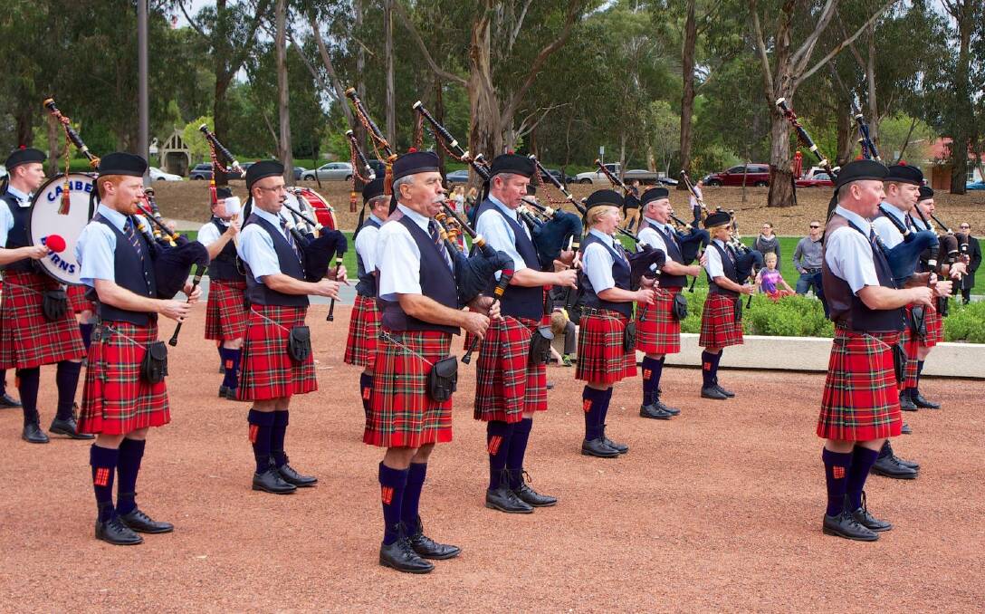 Pipers: The Canberra Burns Club Pipe Band is bringing a touch of the Highlands to the coast for one special show on Saturday, July 9. 