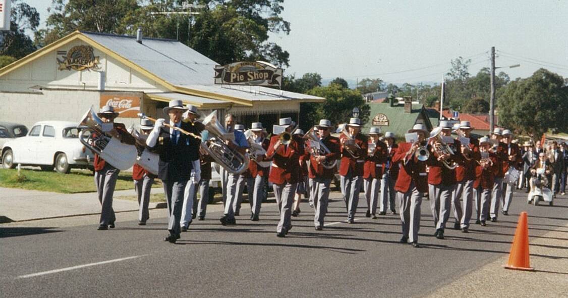 BRASS BAND: The Bega District Band plays at the opening of the war memorial in Bemboka in 1997.