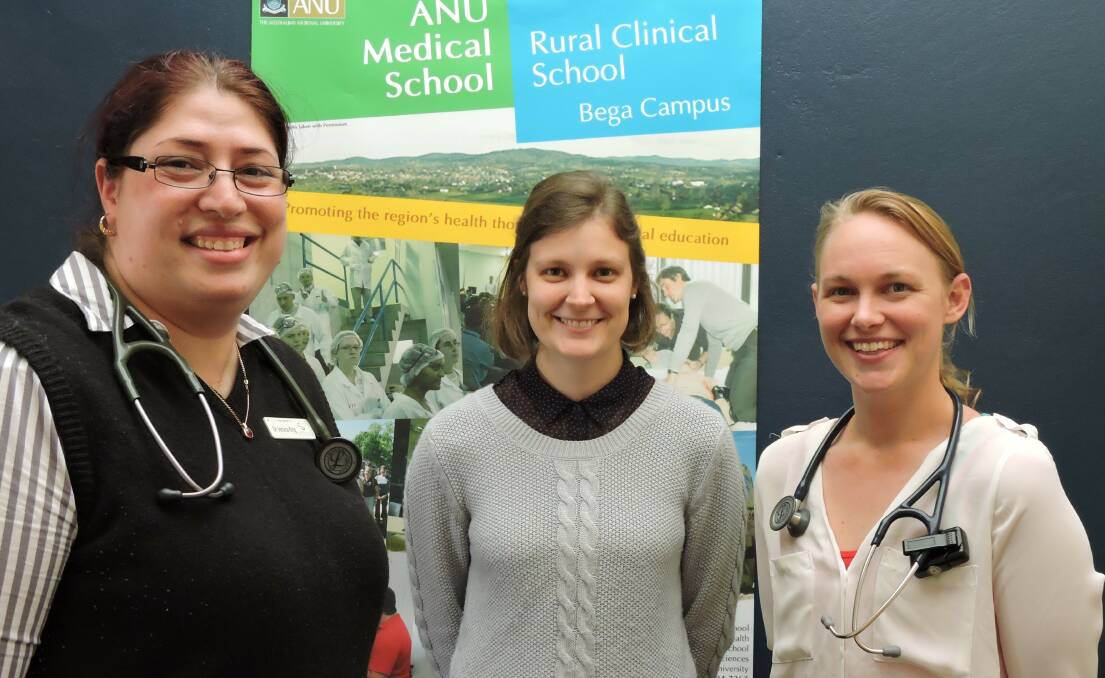COAST LIVING: Doctors Jessica King, Caitlin Coombes and Lauren Dickson are enjoying working at the Bega District Hospital.
