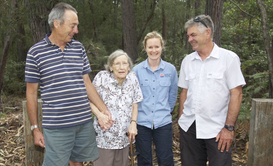 VOLUNTEERS: Former and current members of the Tathra Forest Wildlife Reserve are Bruce Hamilton, Betty Thatcher, Shannon Brennan and Michael Marshman. 