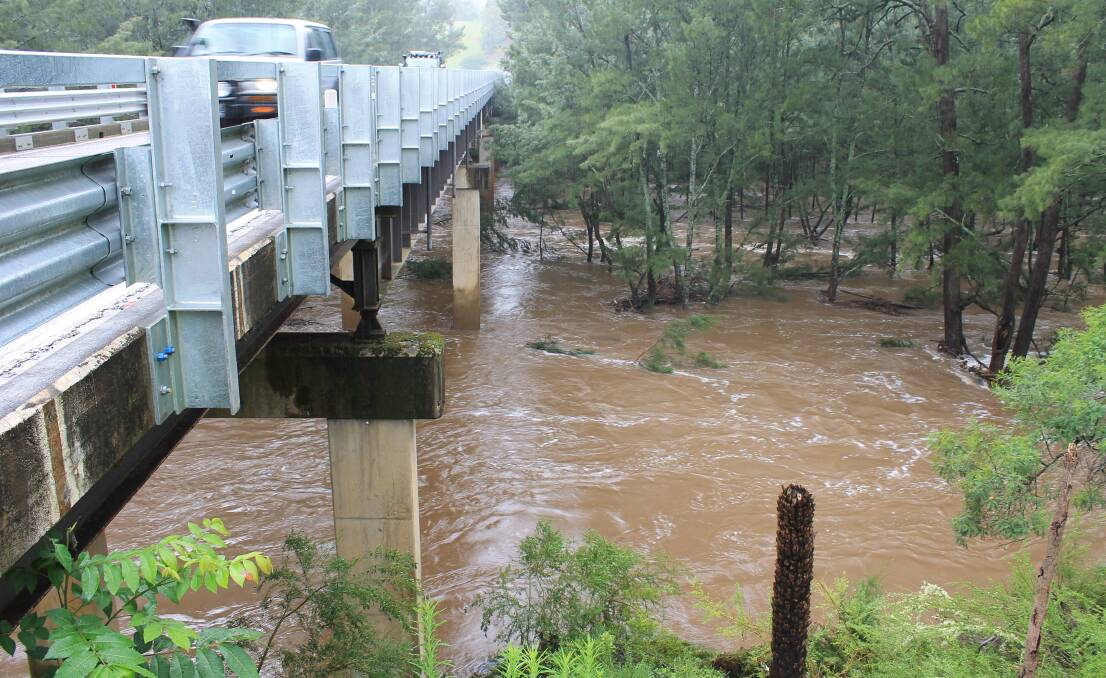 SPILLOVER: The Brogo River floods on January 5, 2016. 