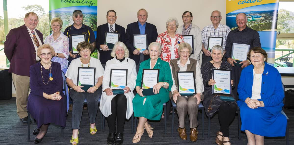COMMUNITY SERVICE: The Bega Valley Shire Medallion recipients and committee members gather at Wednesday’s presentation.