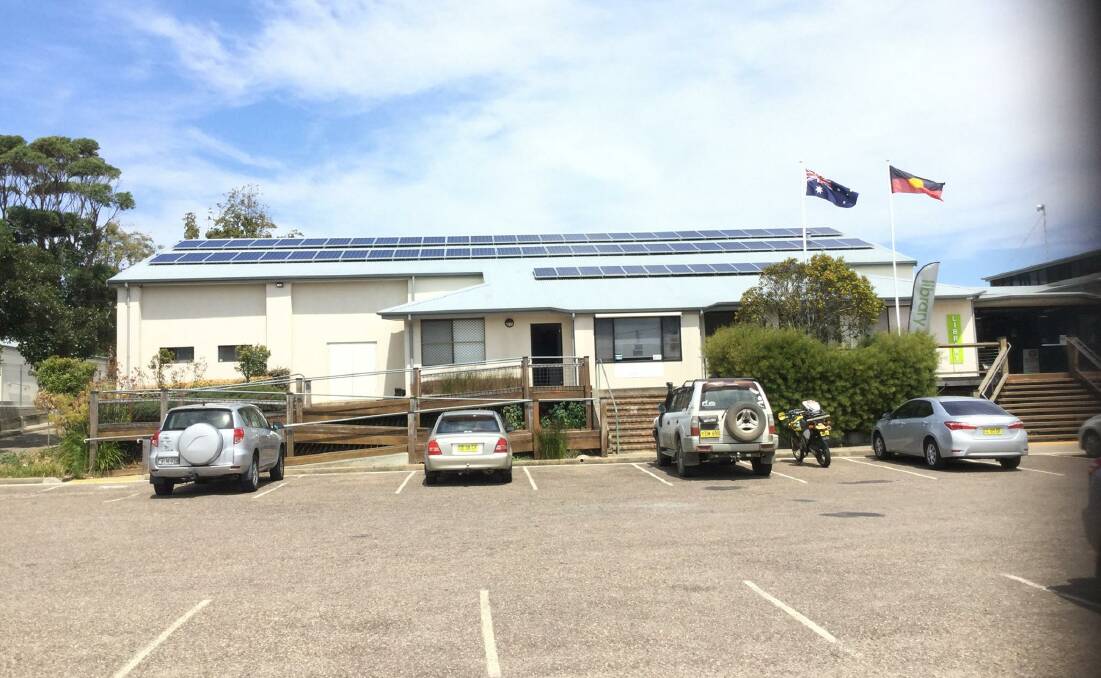 USING THE SUN: Funded by Bega Valley Shire Council, new solar panels on Bermagui's library and community centre will reduce carbon emissions by 24 tonnes a year.