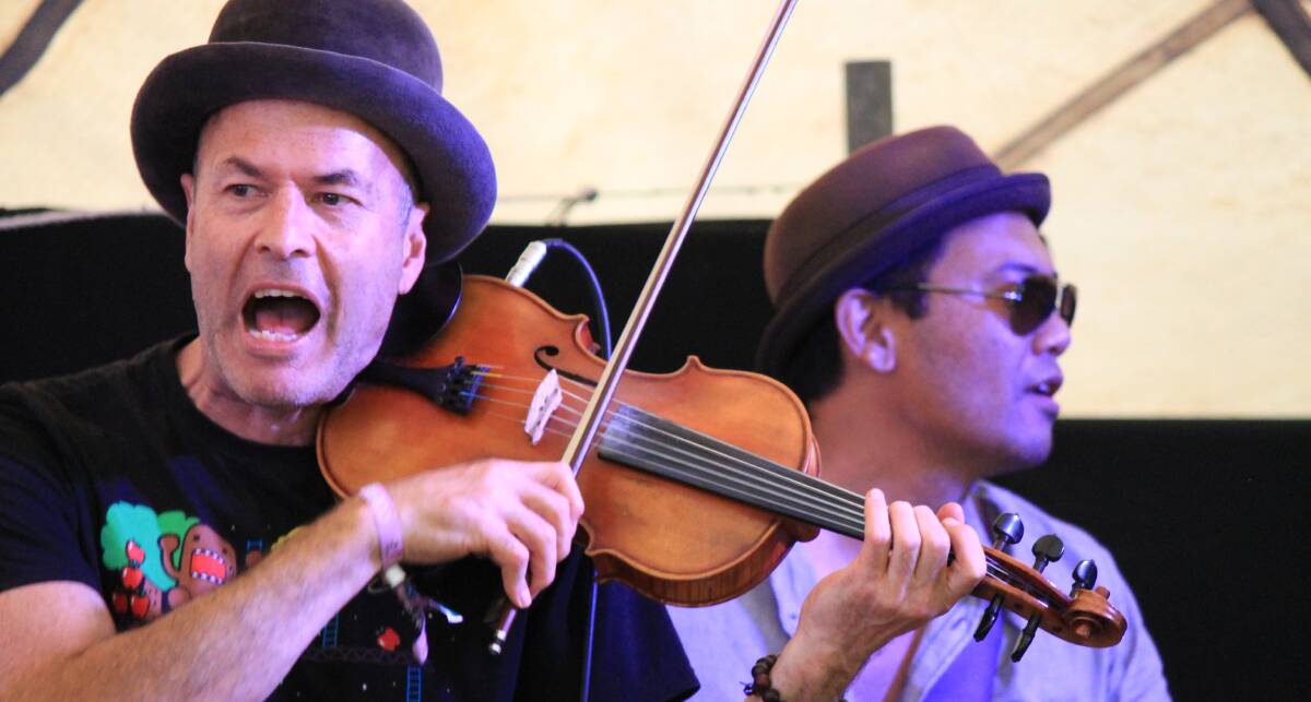 PLAYING WITH FEELING: The Somedays' Alec Mitchell and Mark Maranion take the stage at the Cobargo Folk Festival on Sunday afternoon. Picture: Albert McKnight
