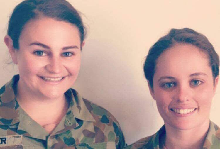 Army medic trainees Jess Potter and Jacinta Holt. 