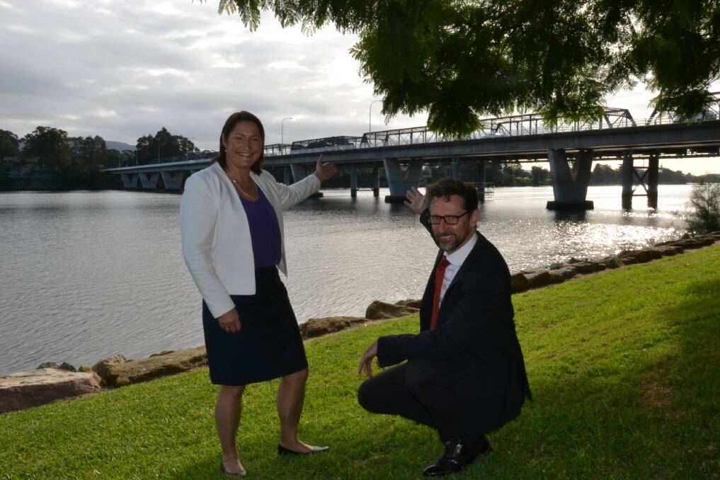 50 MILLION REASONS TO SMILE:  Labor’s candidate for Gilmore Fiona Phillips and Member for Whitlam Stephen Jones have announced $50 million to replace the old Nowra bridge.