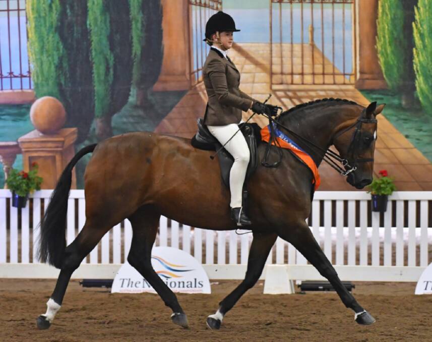 Fine form: Bega's Tayla Wilson riding Shakira LP at the recent Australasian Equestrian Nationals. Picture: supplied.