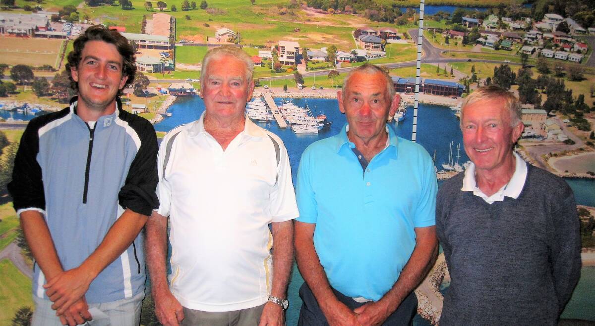 Topping the field: Saturday winners at Bermagui Nathan Batten, medal of medals winner Tom Boyd, Rodney Ashton and Barry Bowling.