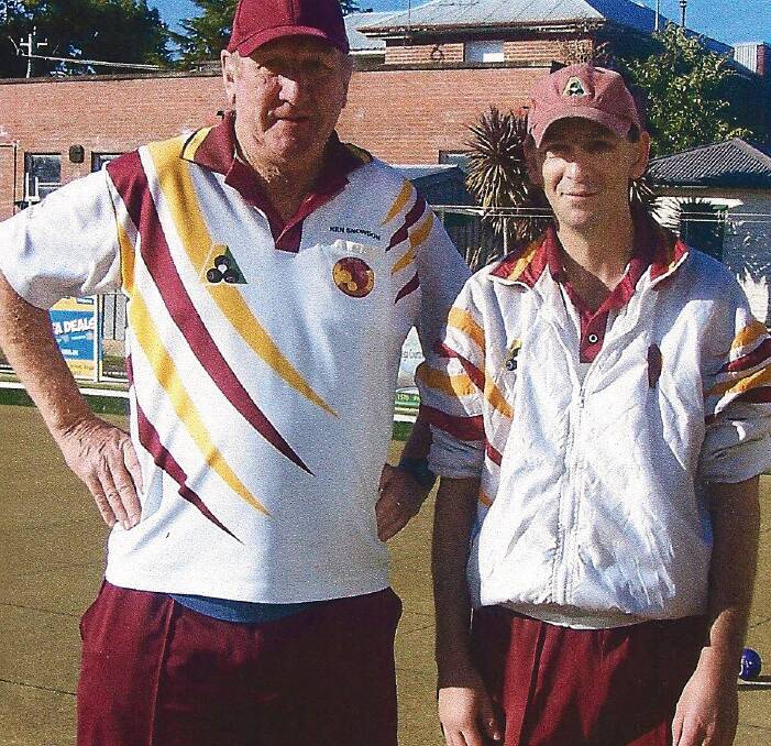 History makers: Bega Bowling Club's Champion of champions Ken Snowdon and pairs partner Adam Taylor, who will compete in the state playoffs in September.