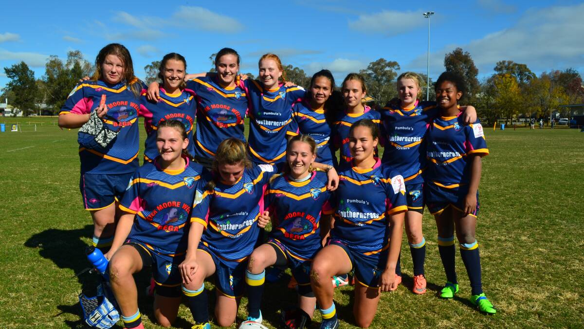 Bringing it home: The FSC Falcons U15s girls rugby union team will take on Canberra's Vikings in one of three games at the Bega Recreation Ground Saturday. 