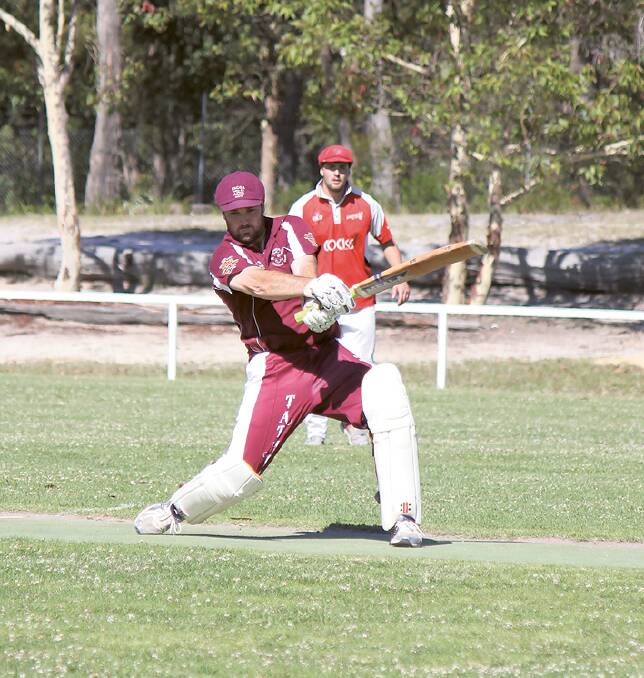 Infallible: Tathra Sea Eagles president Adam Blacka - pictured against Eden - smashed 129 runs not out against Pambula on Saturday. 