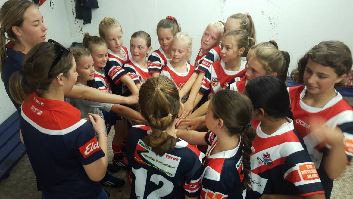Hands in: Junior league-tag has helped grow numbers in the minor league with Bega to host a Group carnival on Saturday. 