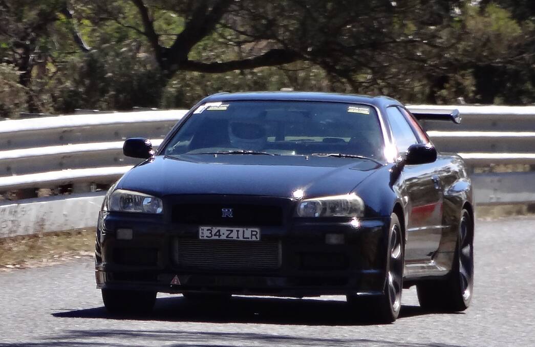 Time barrier: Warrick Cuthbert is out to break records in his R34 Skyline during the Mount Gladstone hill climb on Sunday. 