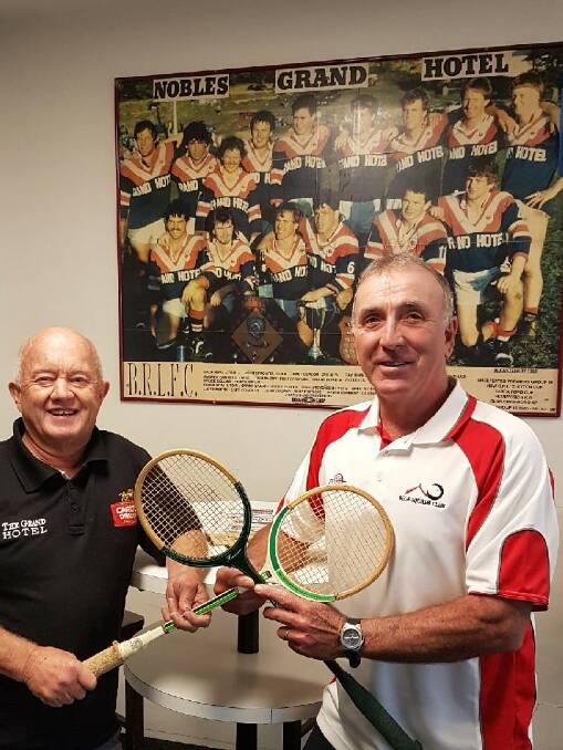 Going oldschool: Peter Turner and former Bega Squash club champion Hans Cremerius are excited about masters squash in Bega. 