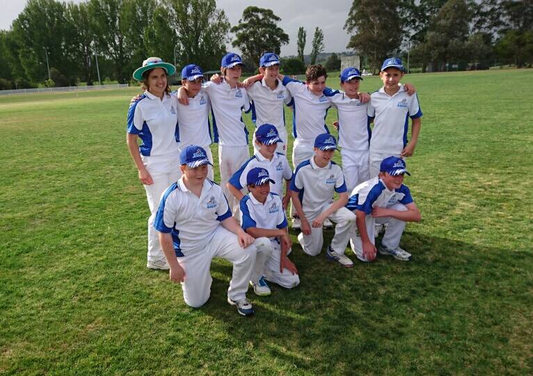 The Far South Coast-Monaro under 14s celebrate their win in the opening round of the Southern Zone Championships. 