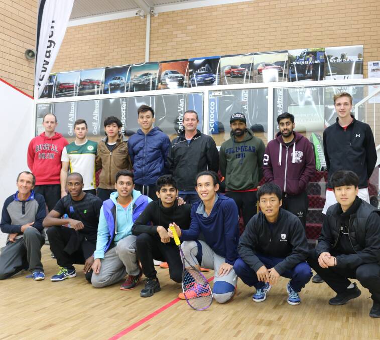 The first wave: Competitors in the opening round of the Bega Squash Open.