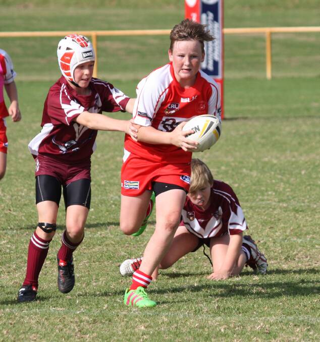 Narooma Junior Devil Noah Martin played well in the Under 12s against Tathra. 
